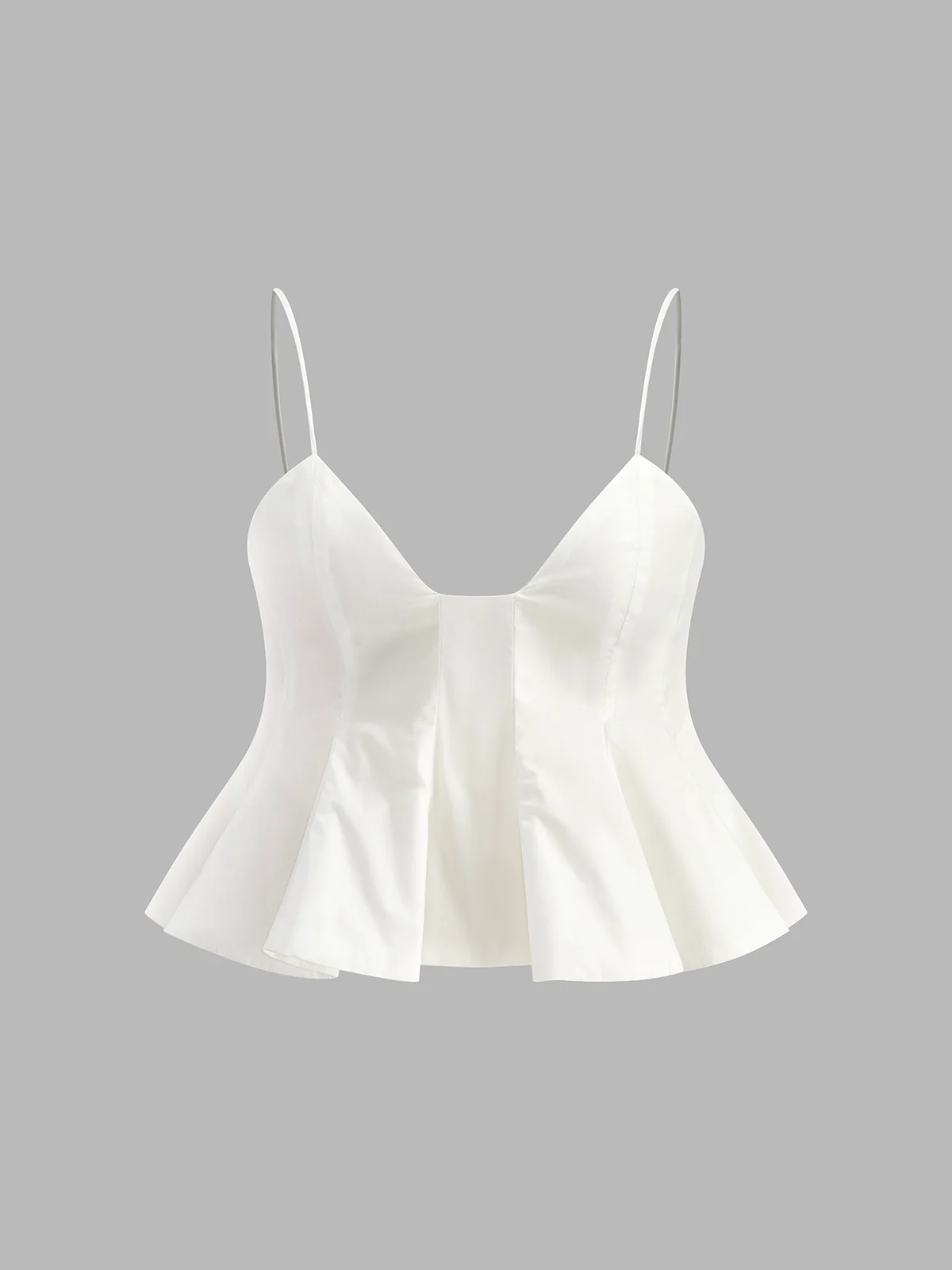 Peplum Spaghetti Strap Top - Takermore