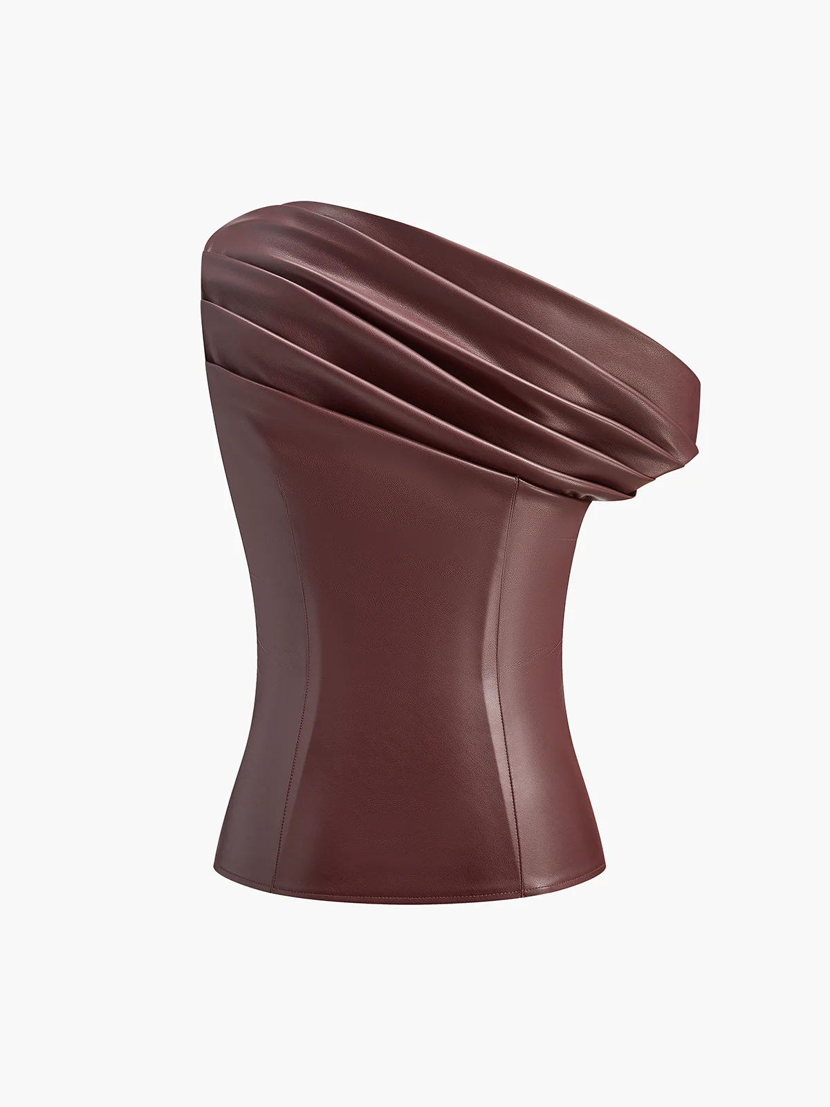 One-Shoulder PU Leather Tank Top - Takermore