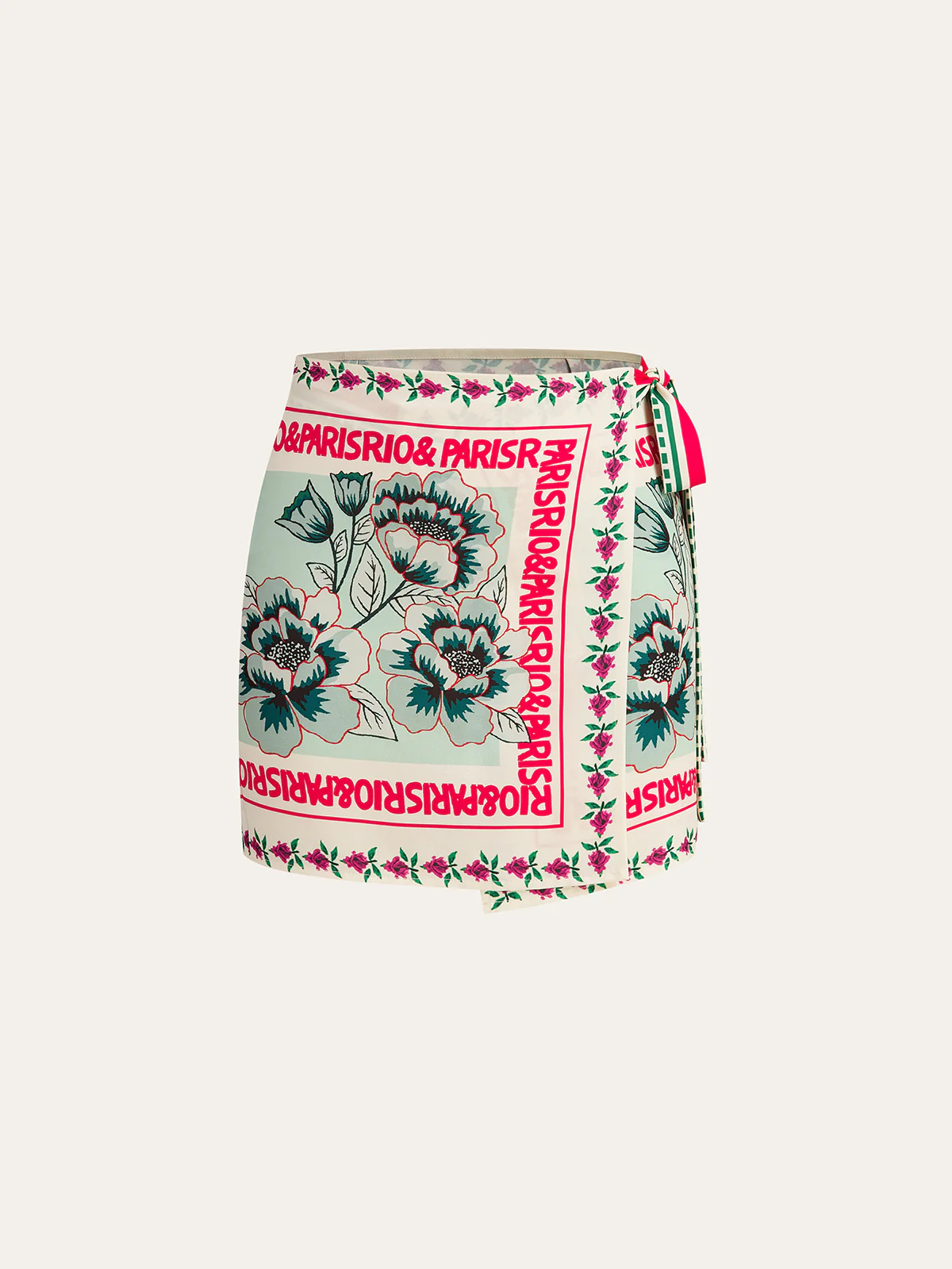 Vacation Print Asymmetrical Mini Skirt - Takermore