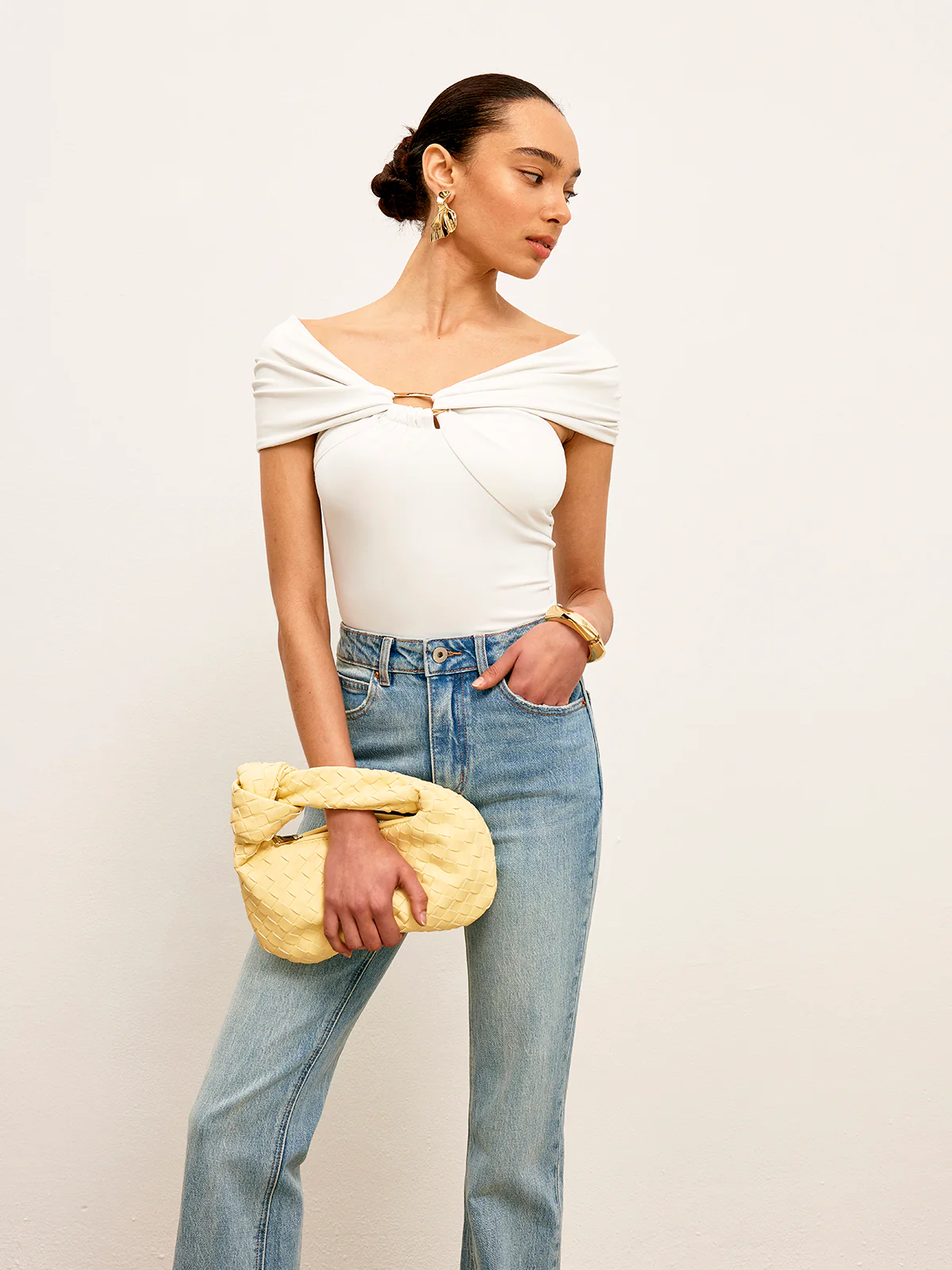 Twist Front Metal Ring Detail Top - Takermore