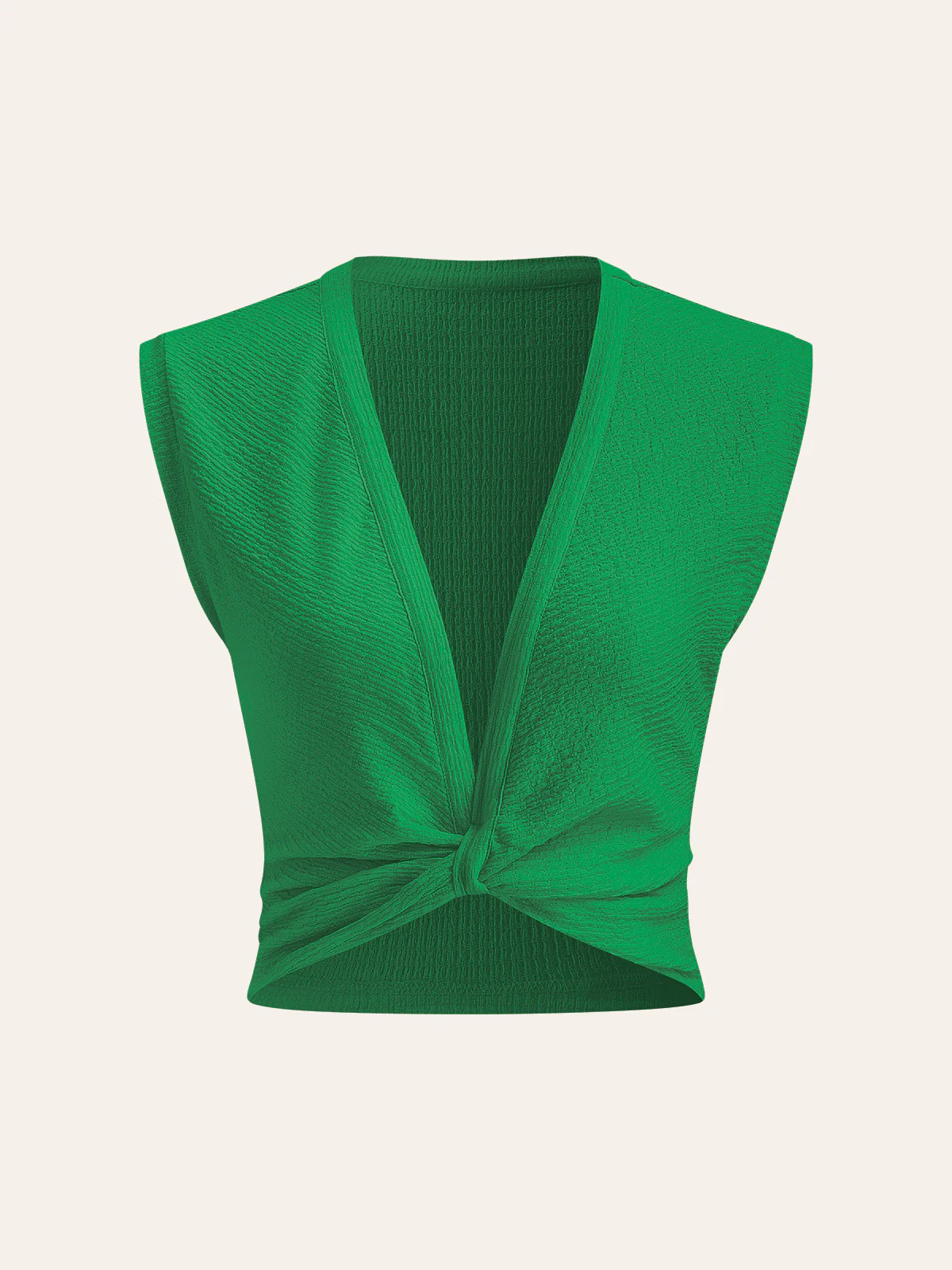 V-Neck Knot Front Sleeveless Top - Takermore