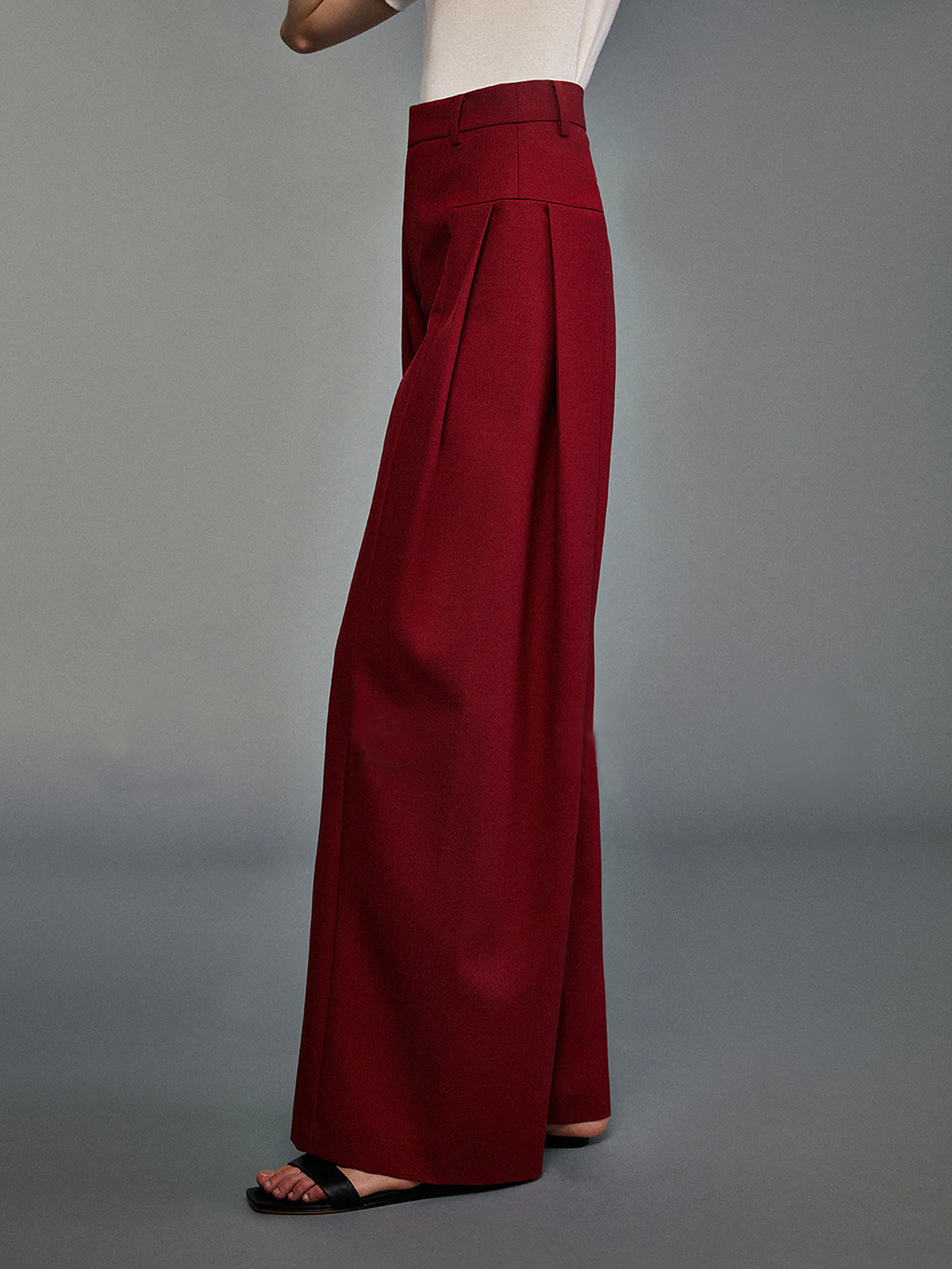 Pleated Wide-Leg Pants - Takermore
