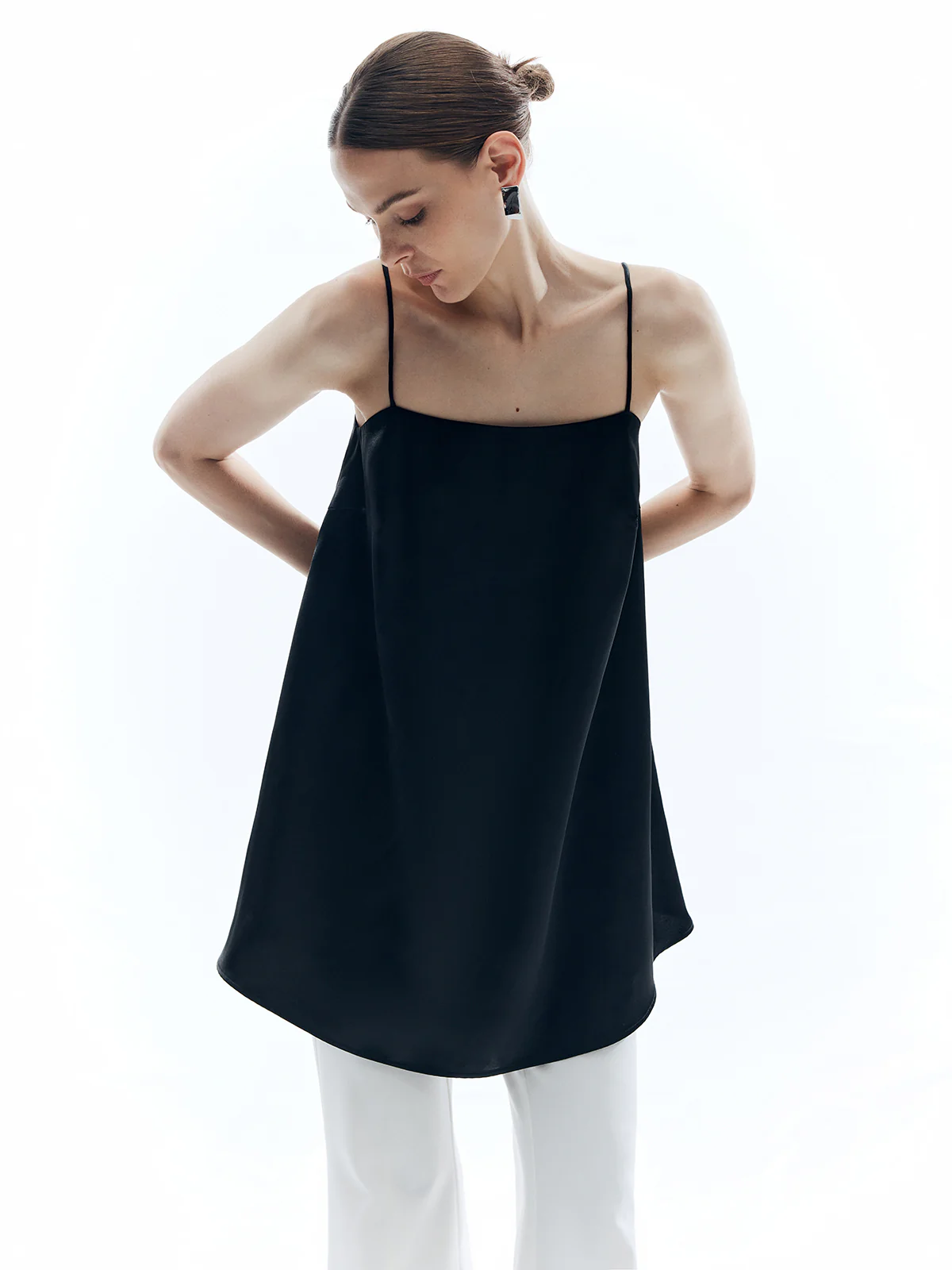 Satin Solid Loose Cami Top - Takermore