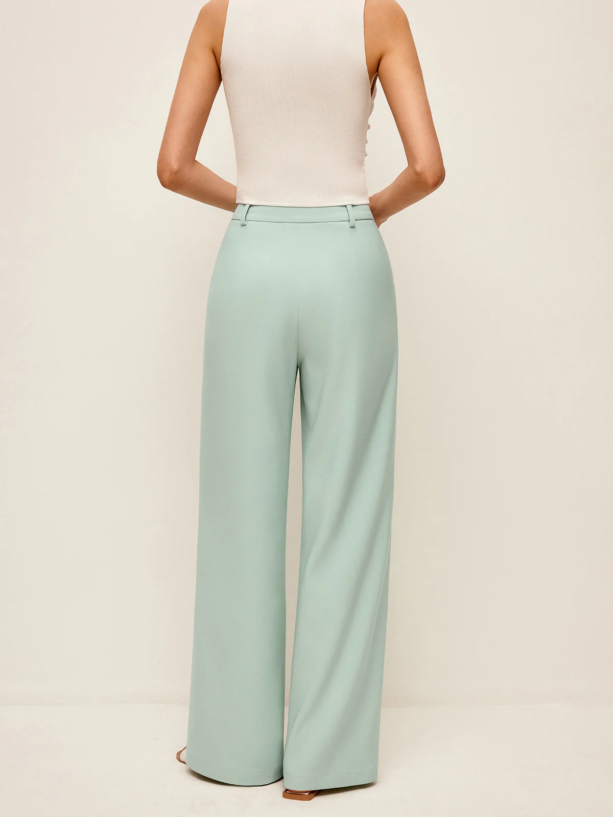 Mid-Waist Wide-Leg Pants Without Belt - Takermore
