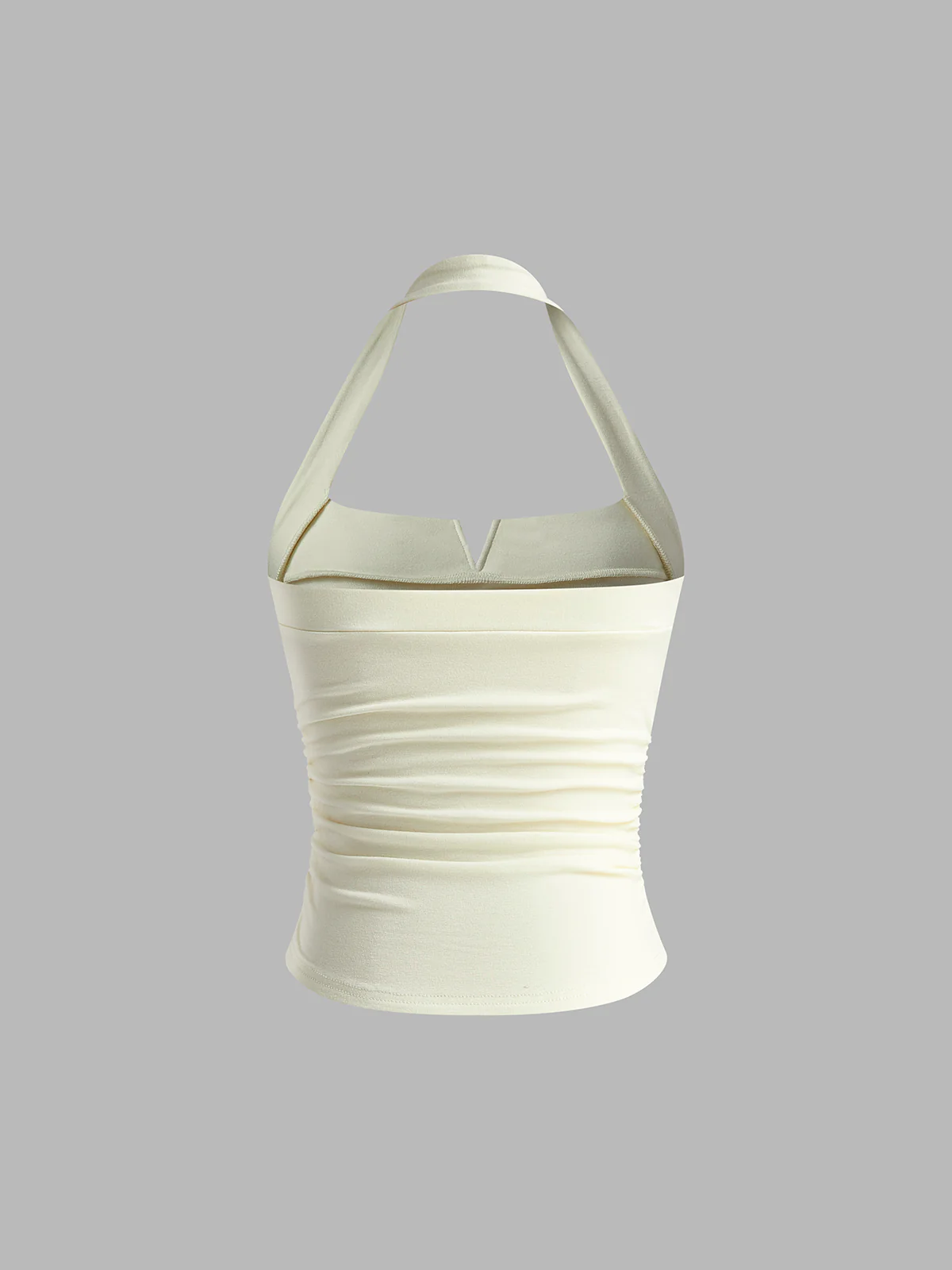 Pleated Ribbed Halter Top - Takermore