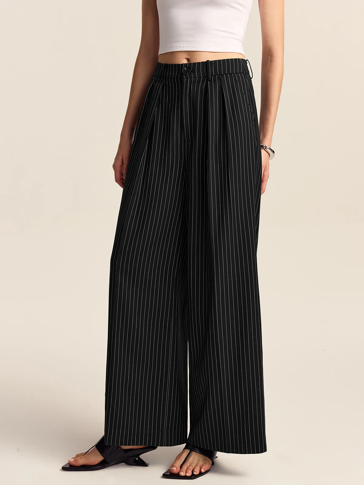 Striped Wide-Leg Pants - Takermore