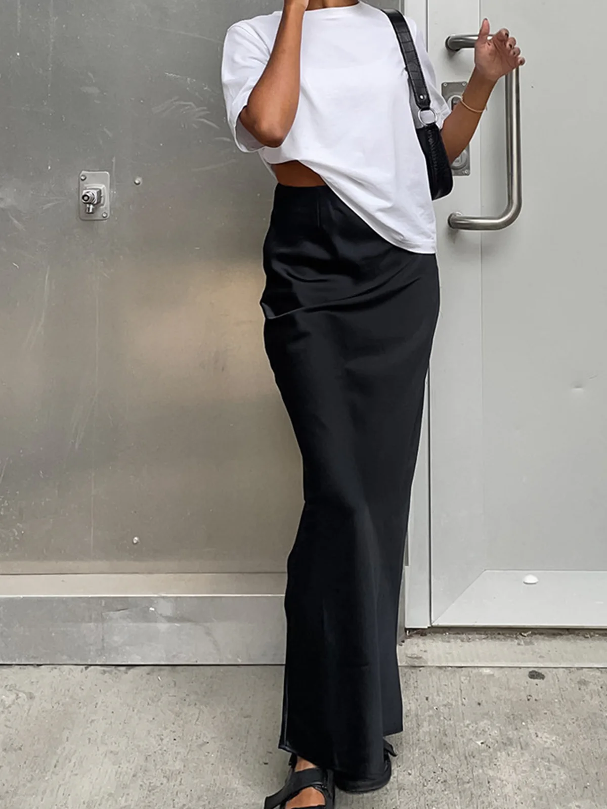 Utility Satin Maxi Skirt - Takermore