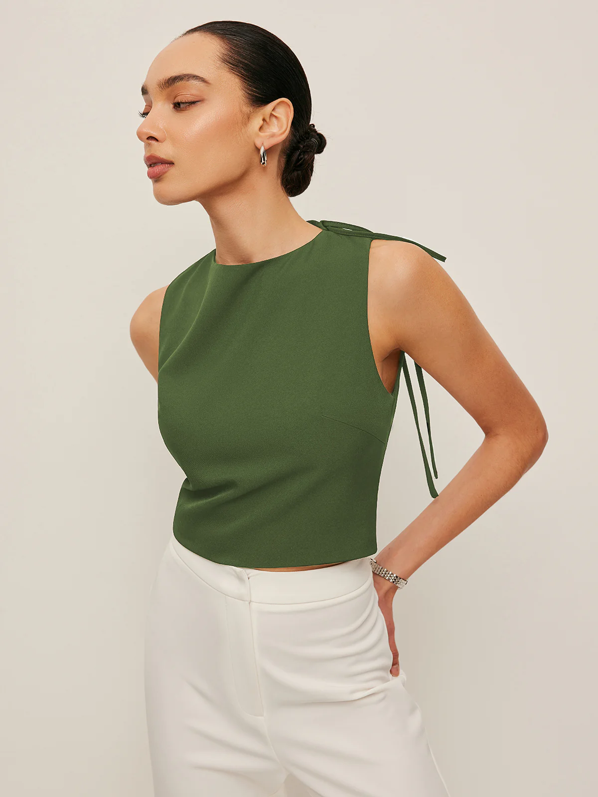 Asymmetrical Open-Back Tie Top - Takermore