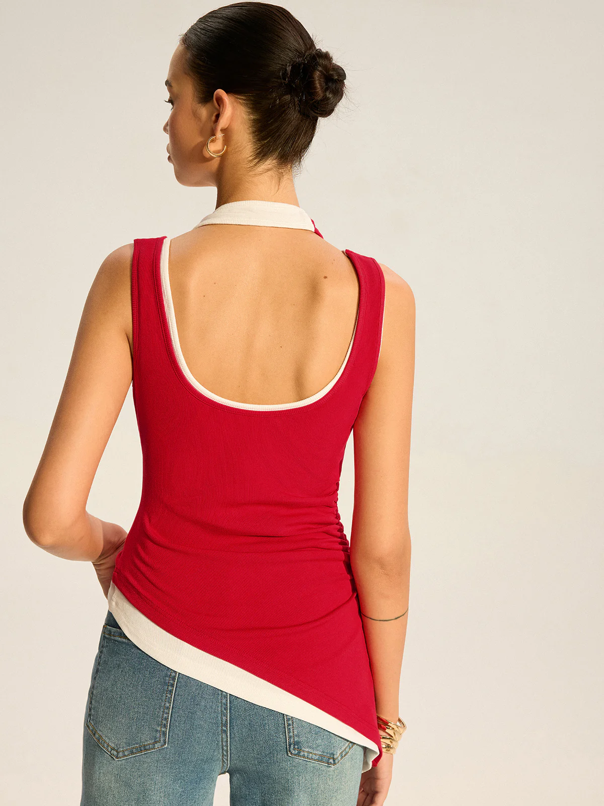 Asymmetric Layered Halter Top - Takermore