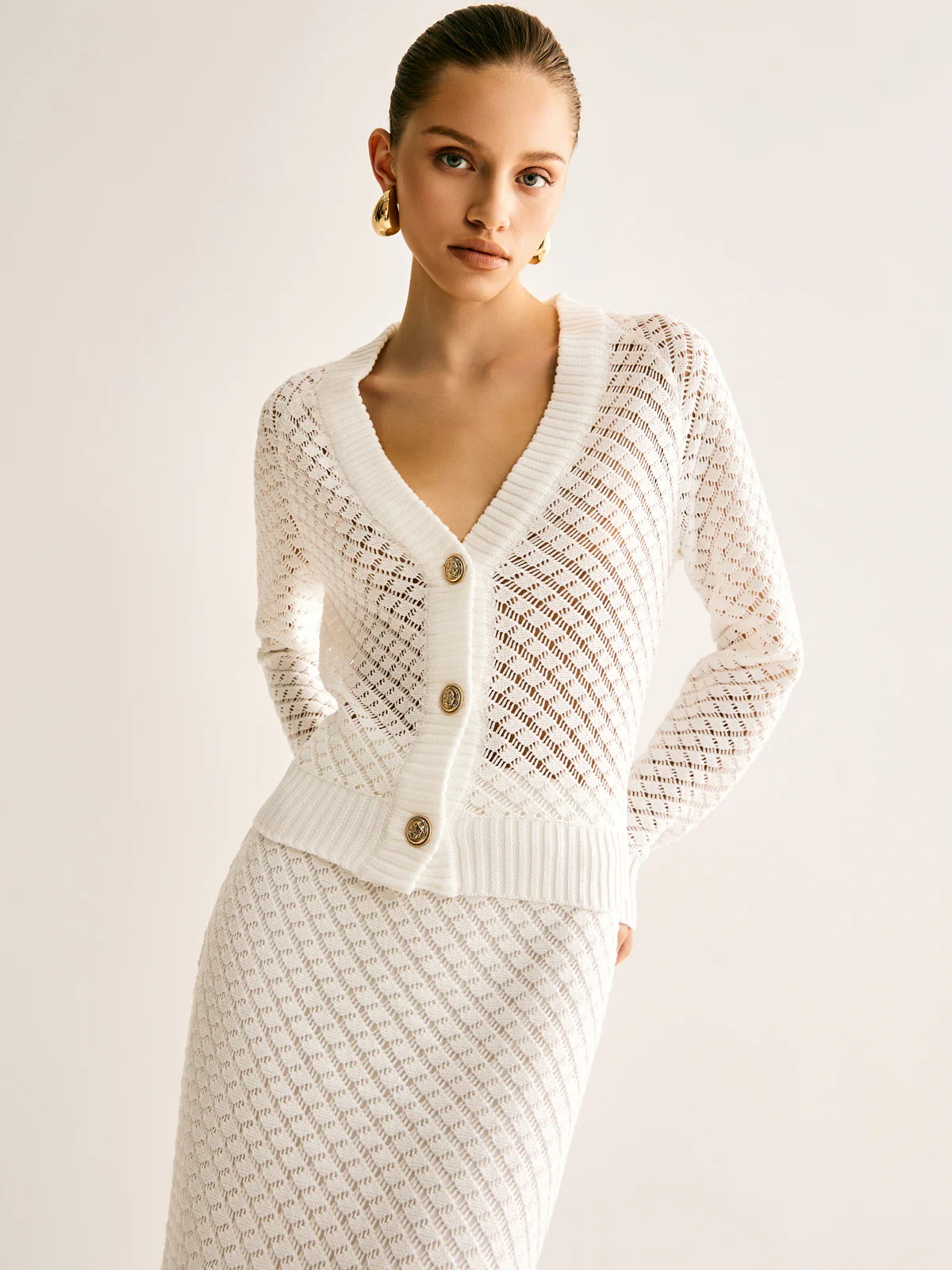 Hollow Lined Maxi Skirt Set - Takermore