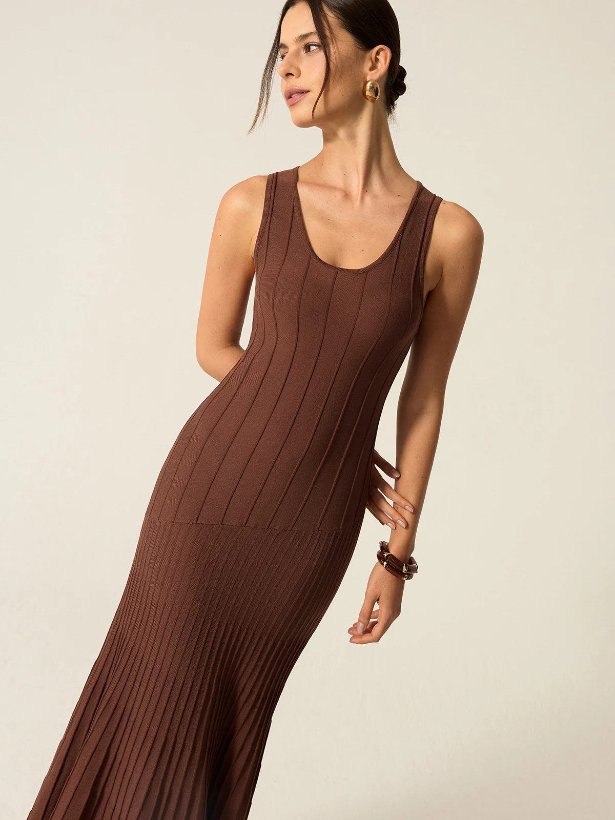Ribbed Knit Maxi Dress - Takermore