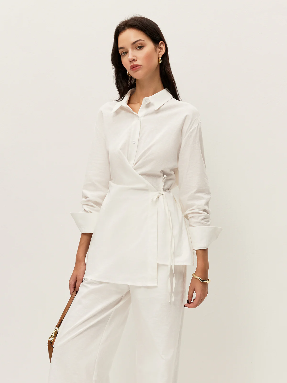 Cotton & Linen Wrap Shirt - Takermore