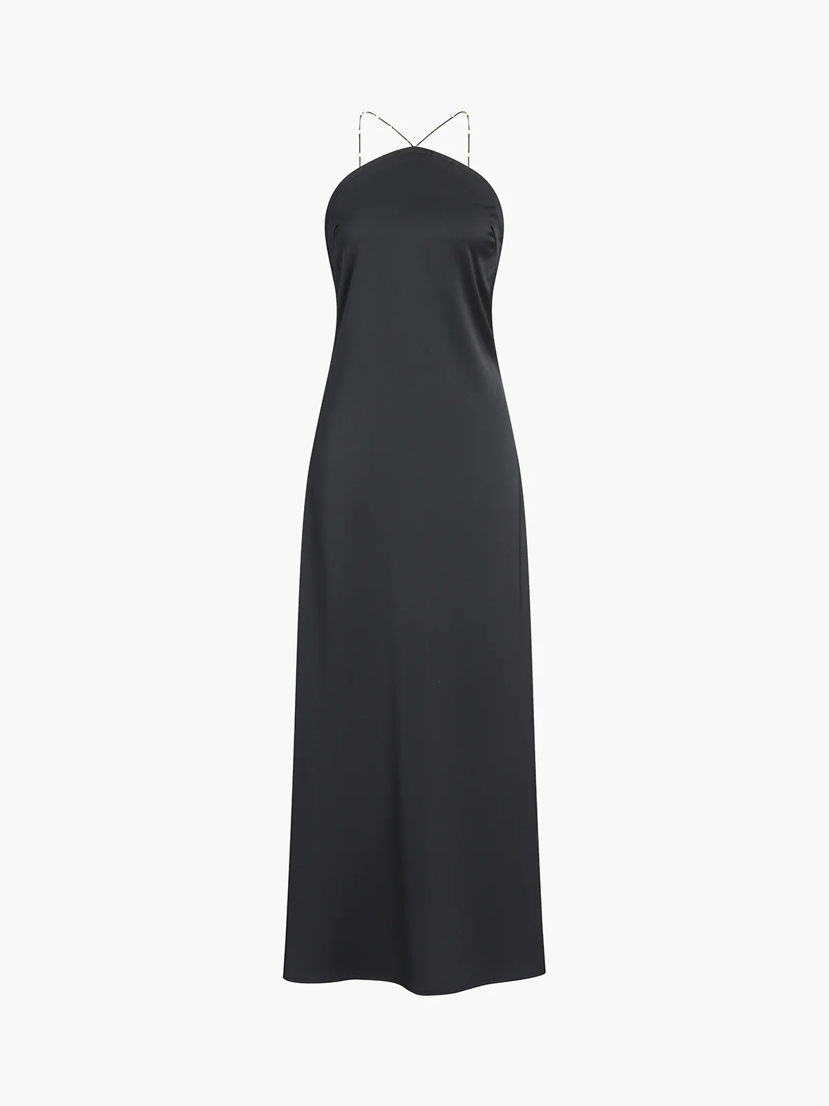 Hold My Pearls Open Back Satin Long Dress - Takermore