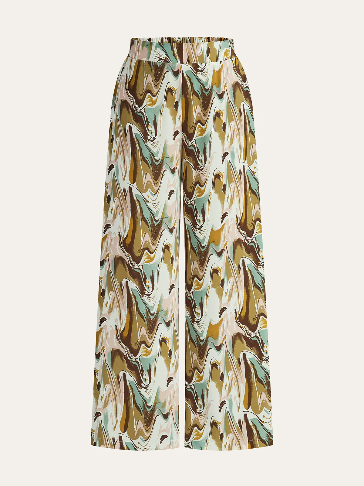 Abstract Print Wide-Leg Pants - Takermore