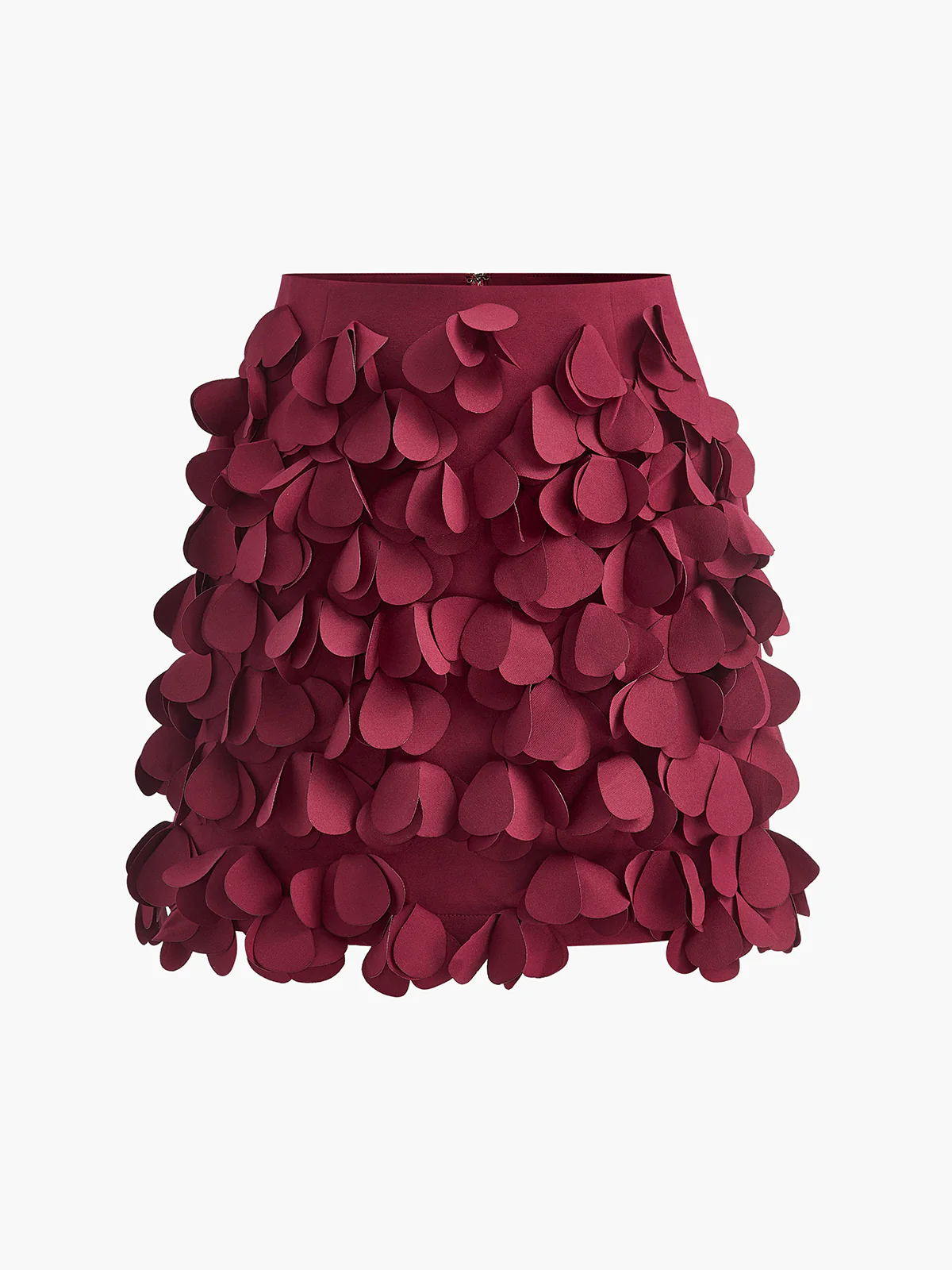 Mid-Waist Petal-Detail A-Line Skirt - Takermore