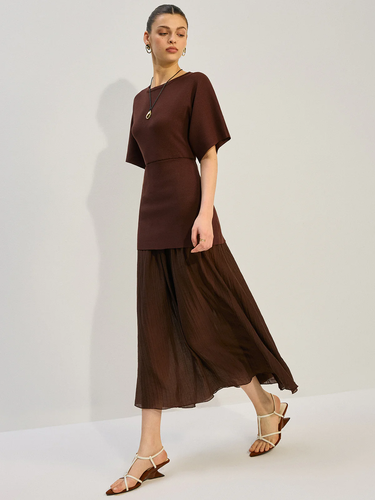 Sheer-Paneled Maxi Dress - Takermore