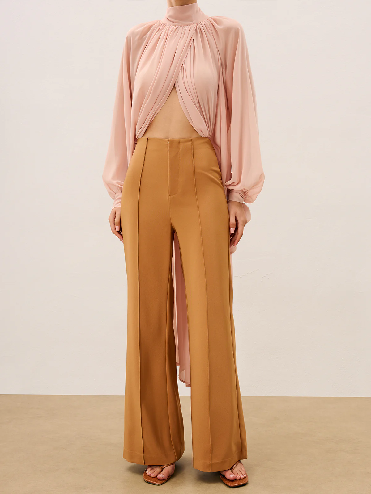 Trimmed Mid-Rise Wide-Leg Pants - Takermore