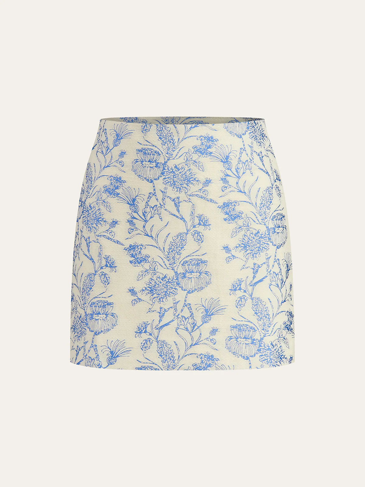 Jacquard Square-Neck Decor-Pockets Skirt Set - Takermore