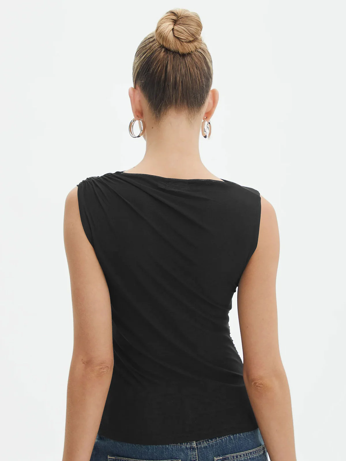 Solid Pleated Tank Top - Takermore