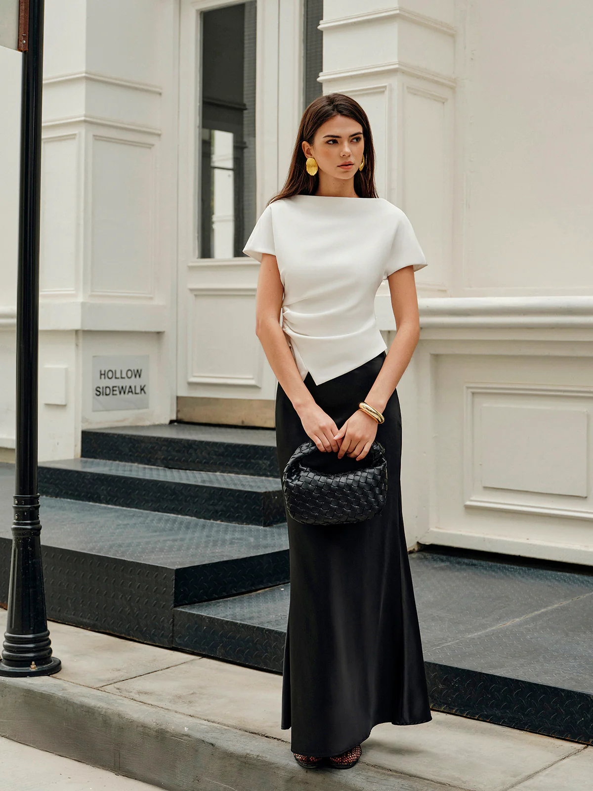 Asymmetric Hem Ruched T-Shirt - Takermore