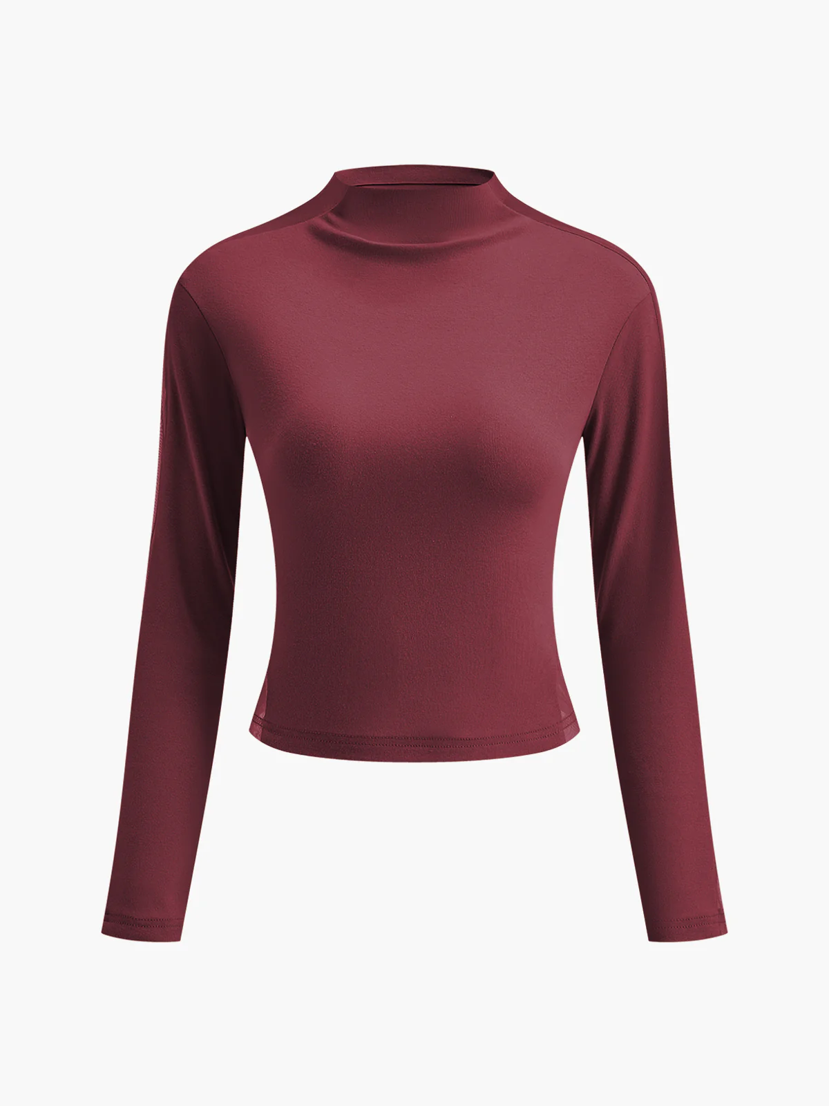 Plain Tulle Mesh Long Sleeve T-Shirt - Takermore
