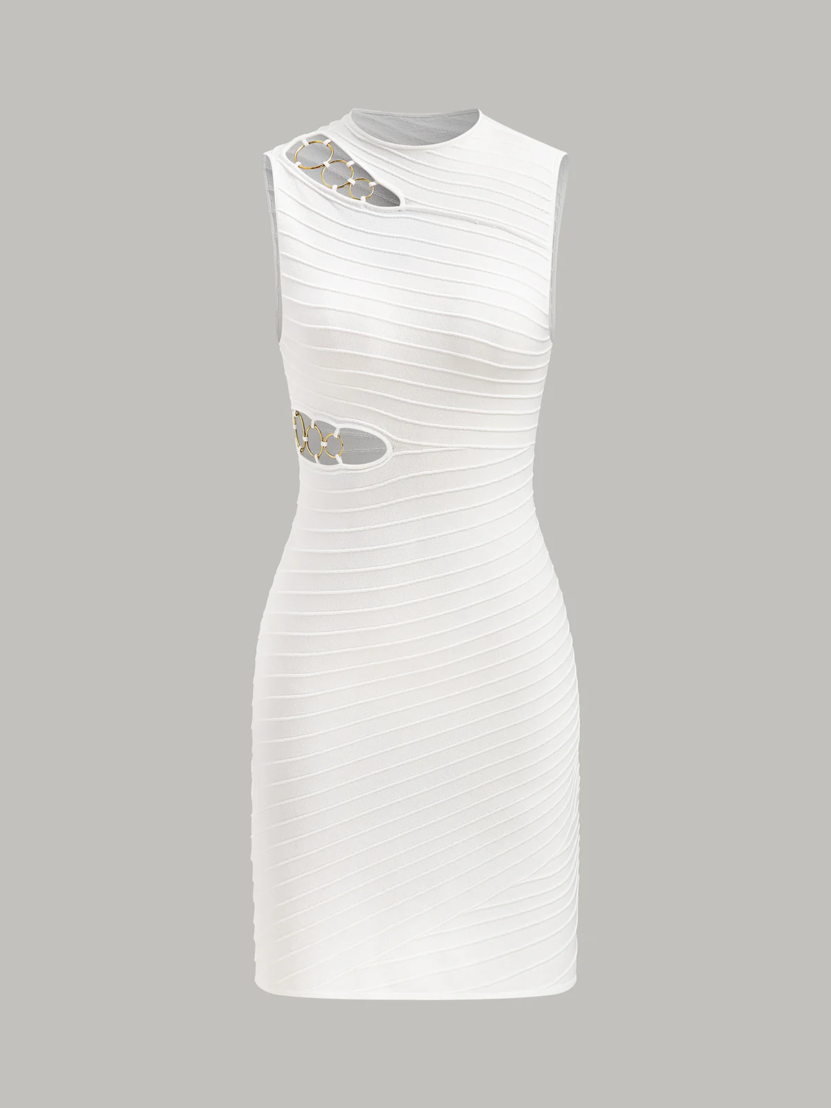 Cut-Out Chain Detail Knit Dress - Takermore