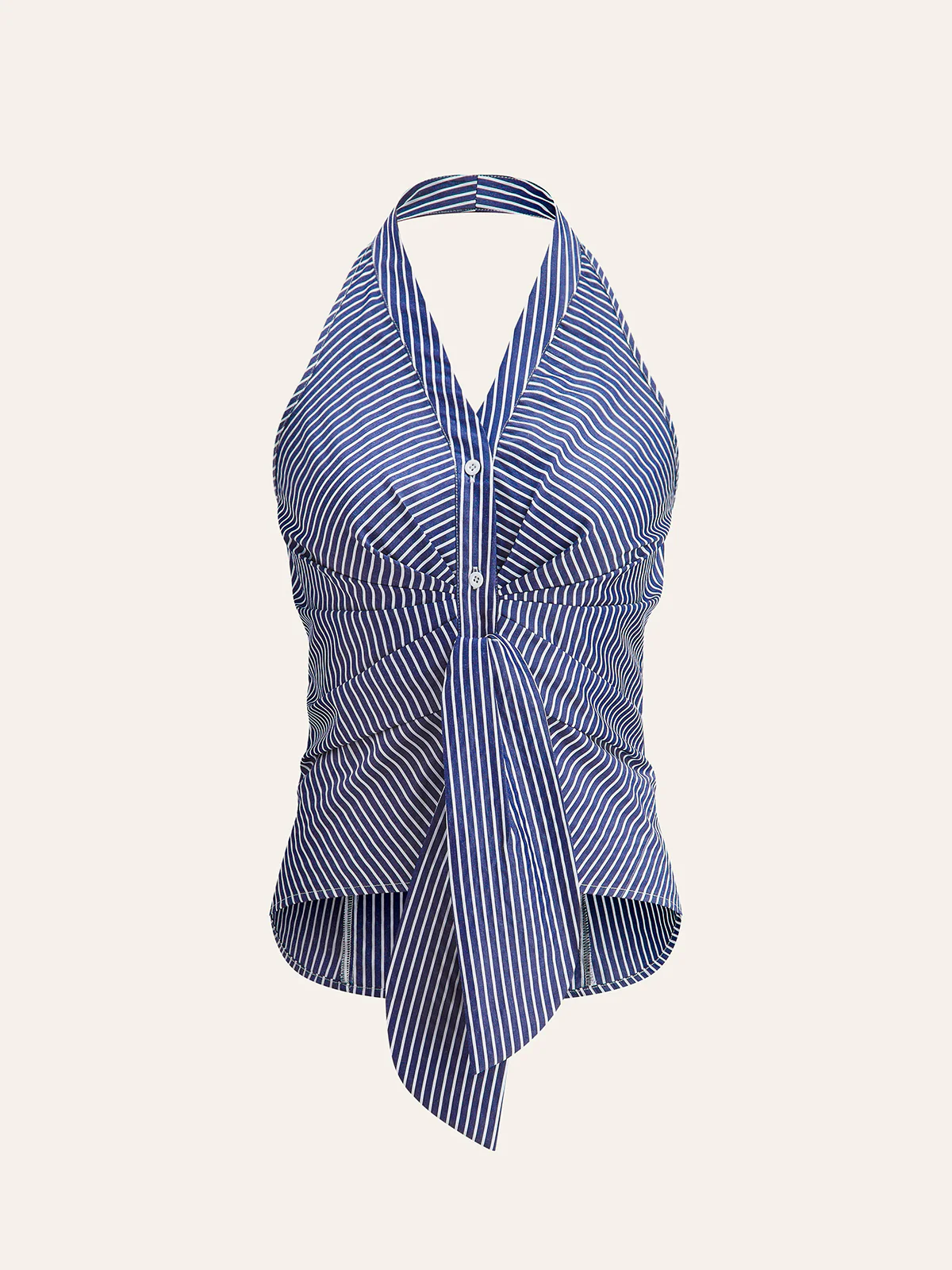 Striped Halter Tie Top - Takermore