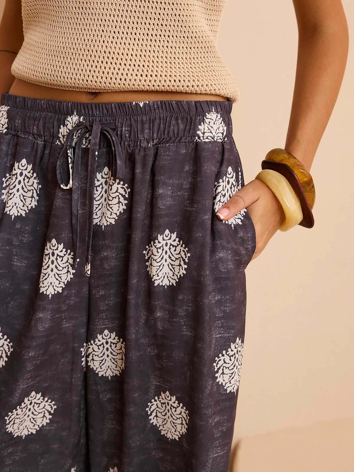 Printed Wide-Leg Pants - Takermore