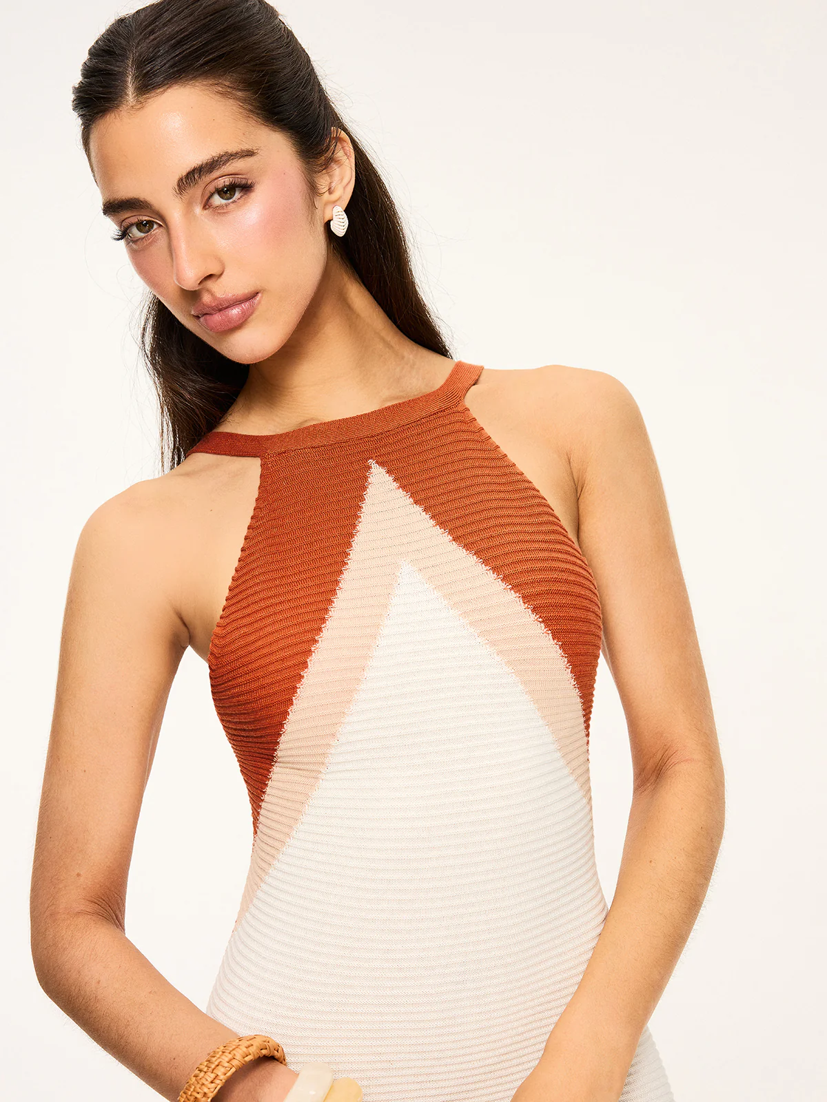 Knit Maxi Dress with Cut-Out Back - Takermore