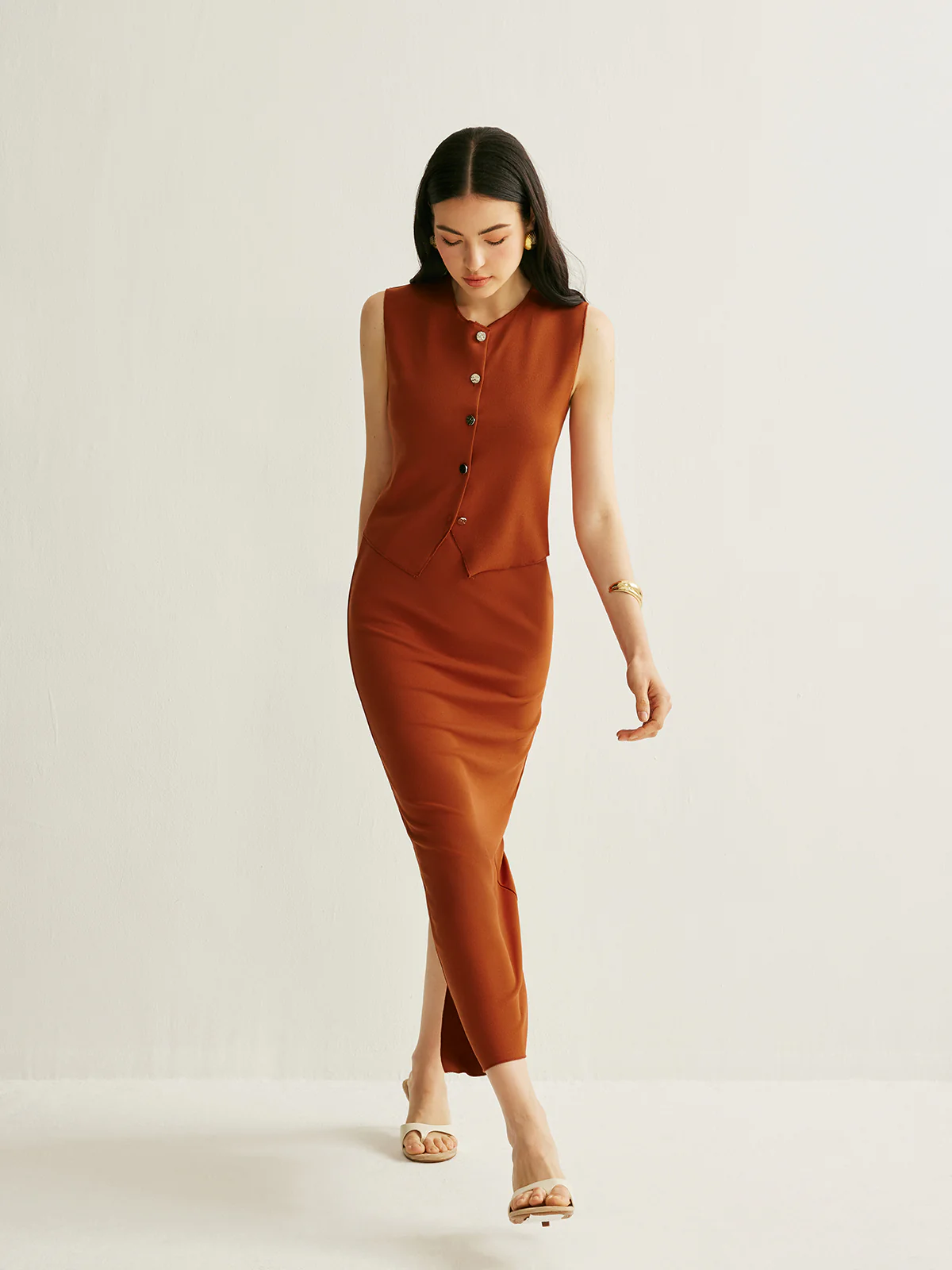 Elastic Waist A-Line Skirt - Takermore