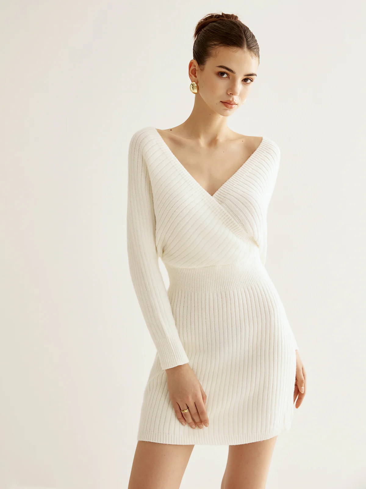 Criss Cross Cinched Sweater Dress - Takermore