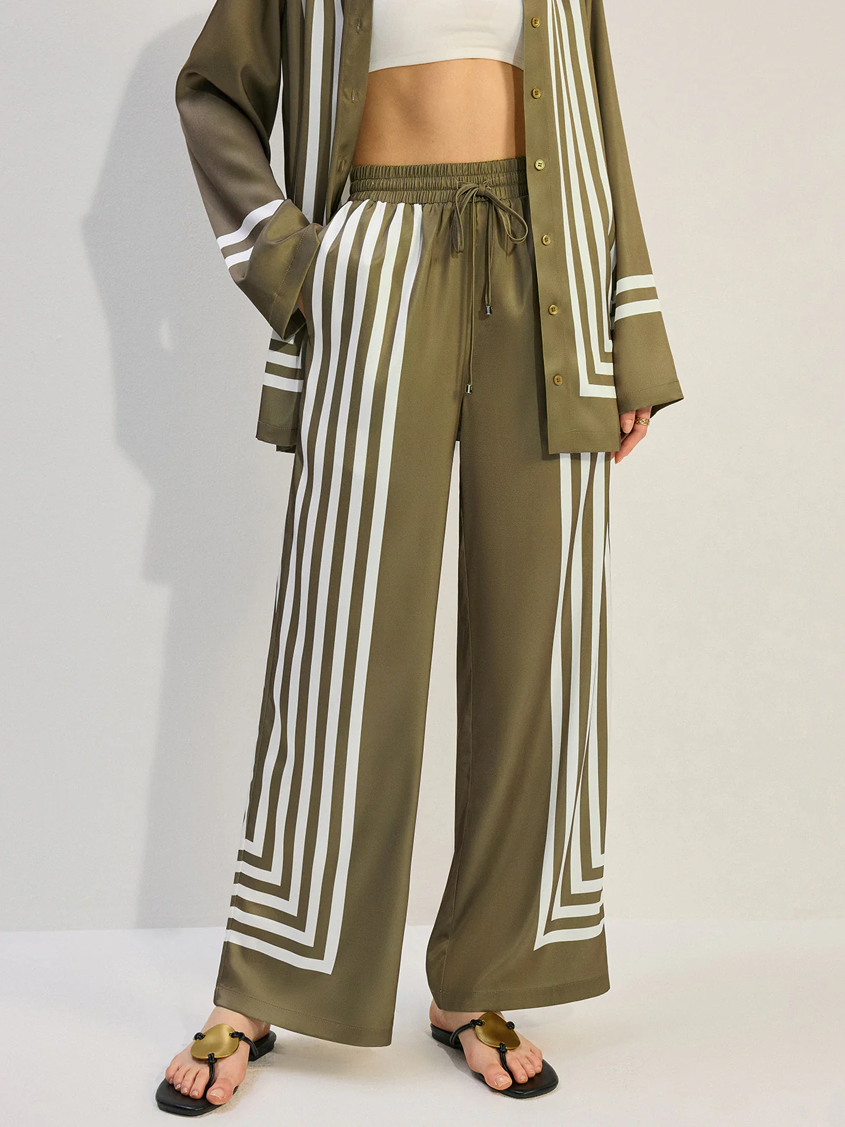 Striped Satin Pants - Takermore
