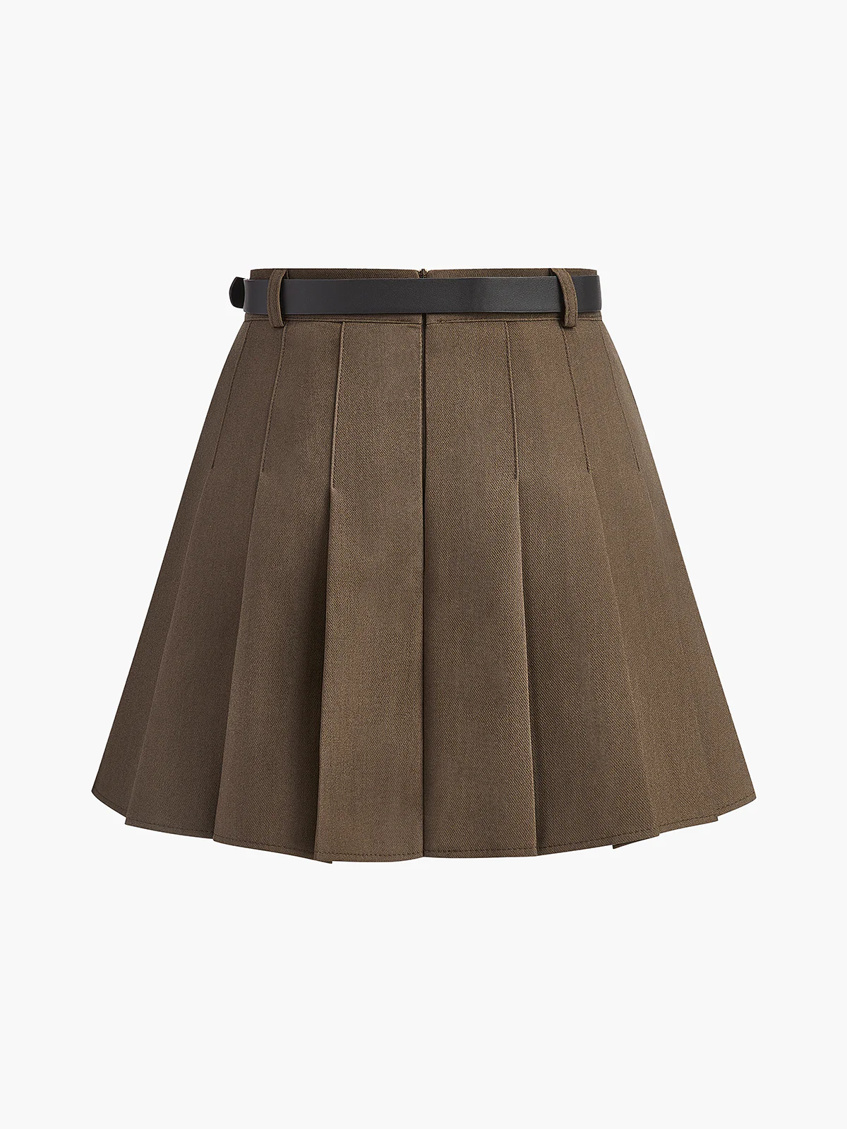 Versatile Pleated Mini Skirt With Belt - Takermore