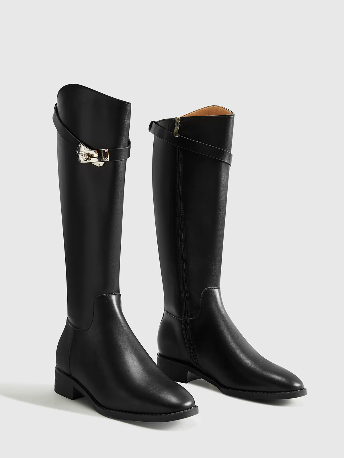 Belted Knee-High Knight Boots - Takermore