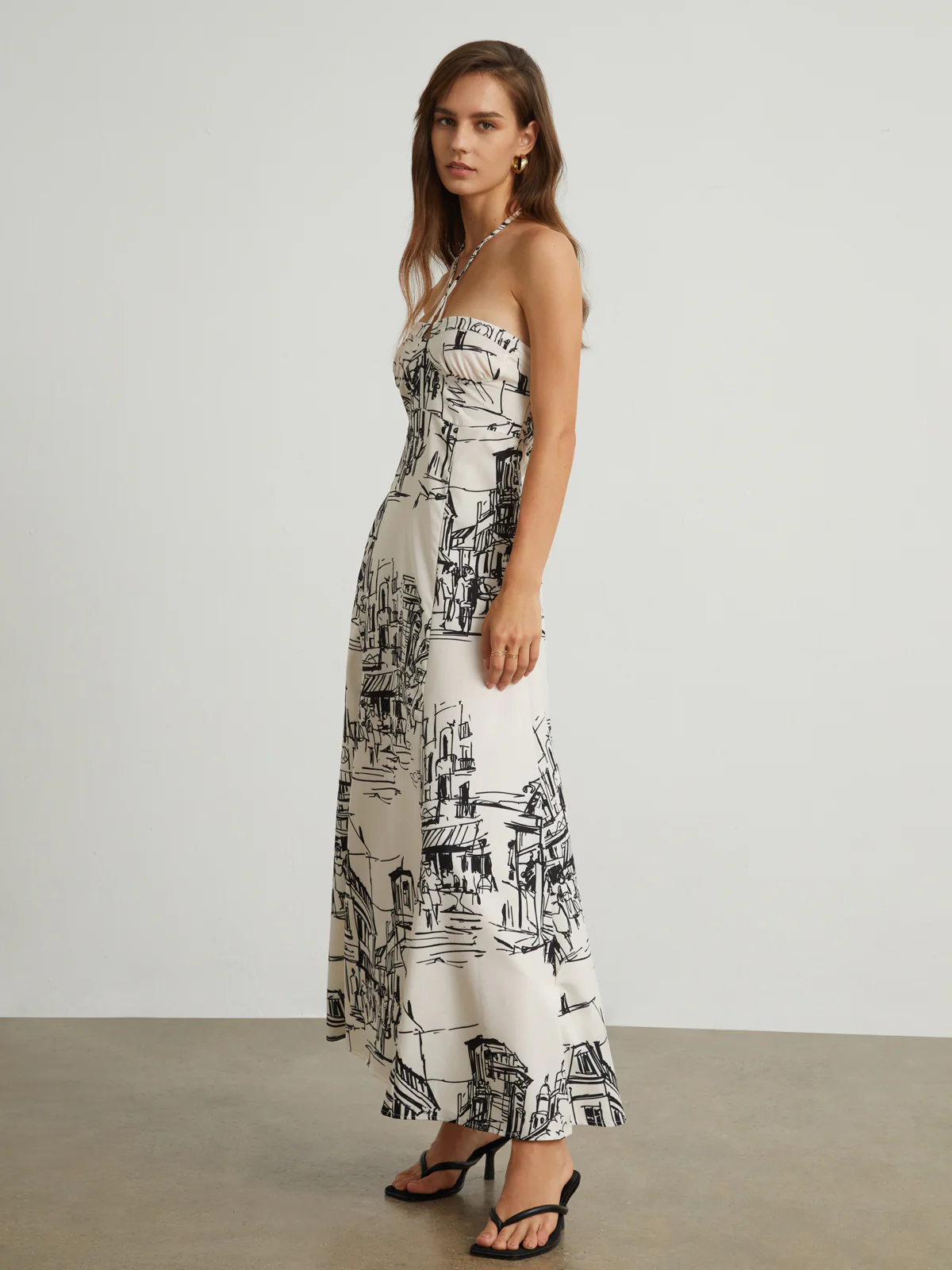 Paris Street Halter Long Dress - Takermore