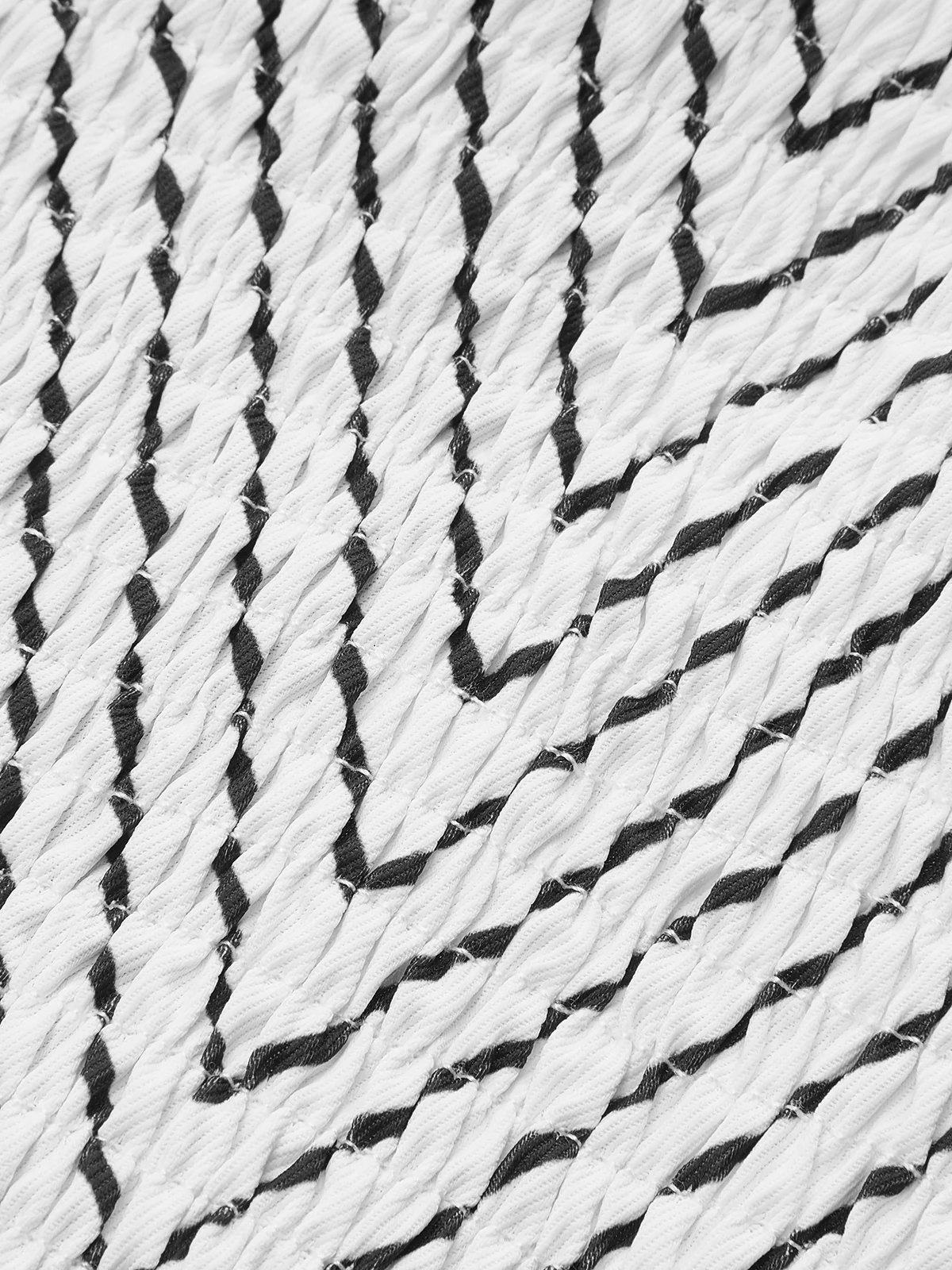 Striped Peplum Top with Contrast Straps - Takermore