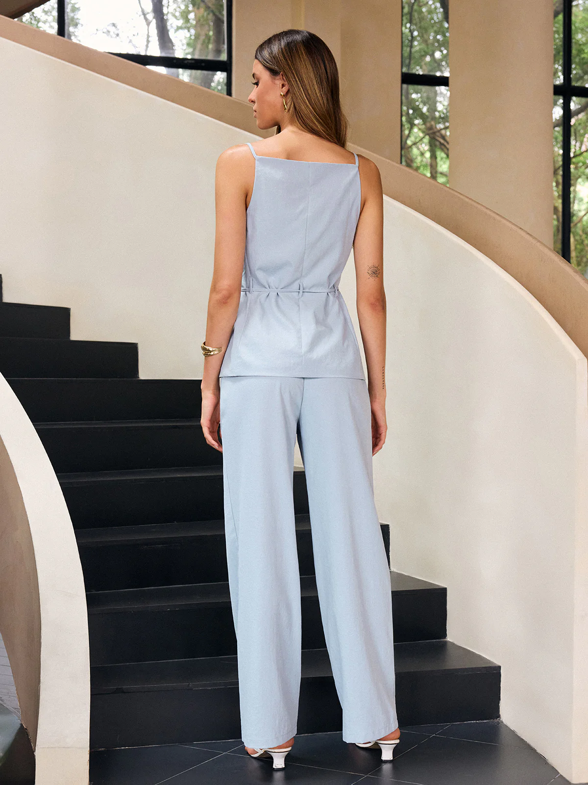 High-Waisted Wide-Leg Pants - Takermore