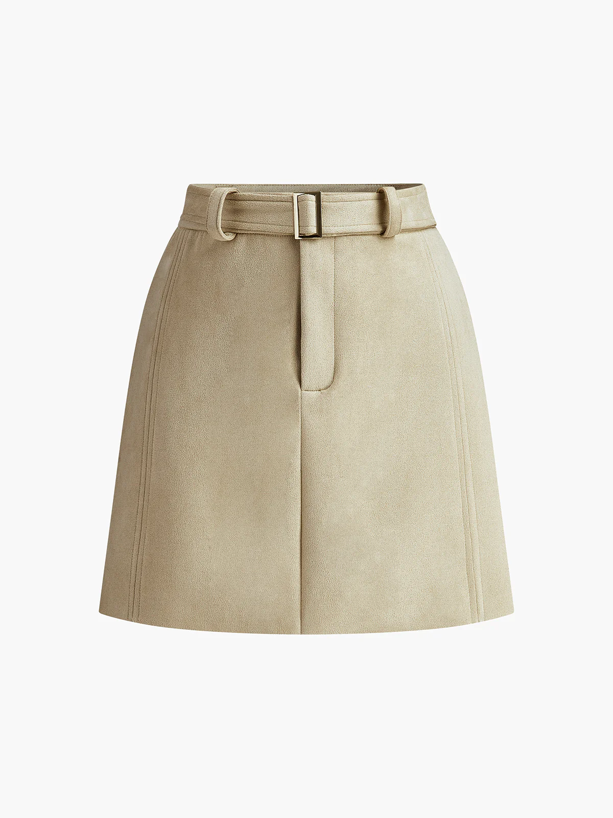 Belted Suede Mini Skirt - Takermore