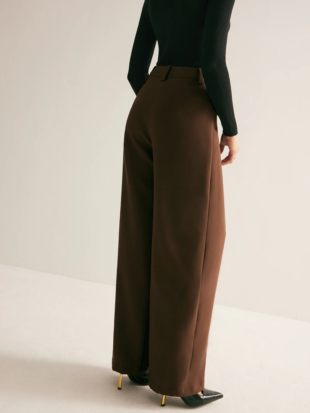 Casual Pleated Mid Waist Pants - Takermore