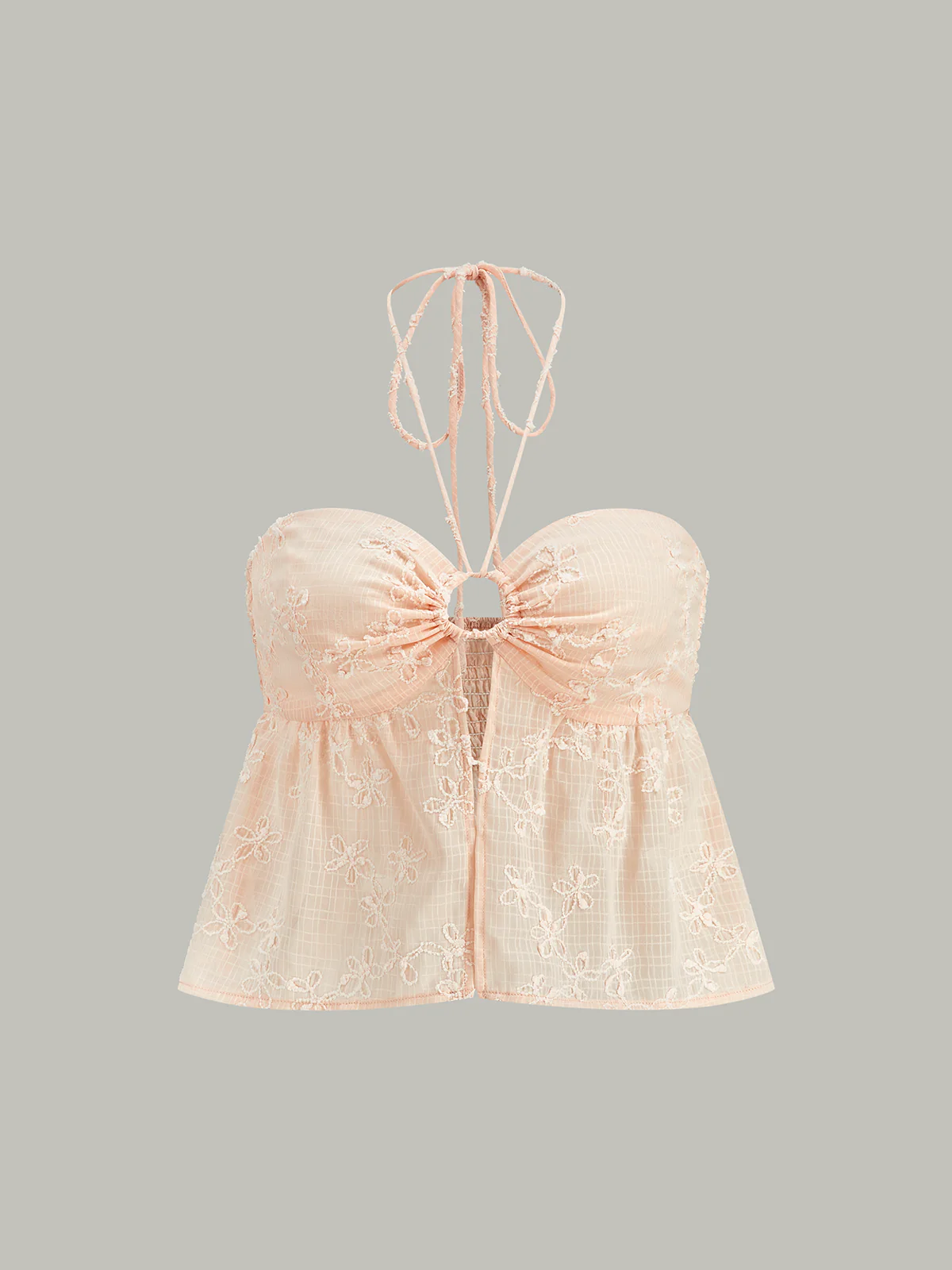 Shirred Halter Crop Top - Takermore