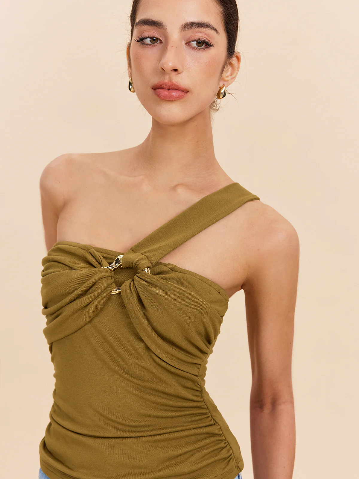 Twist Front One-Shoulder Top - Takermore