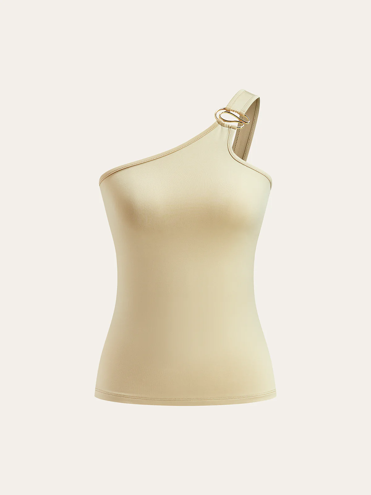 One-Shoulder Ring-Detail Tank Top - Takermore