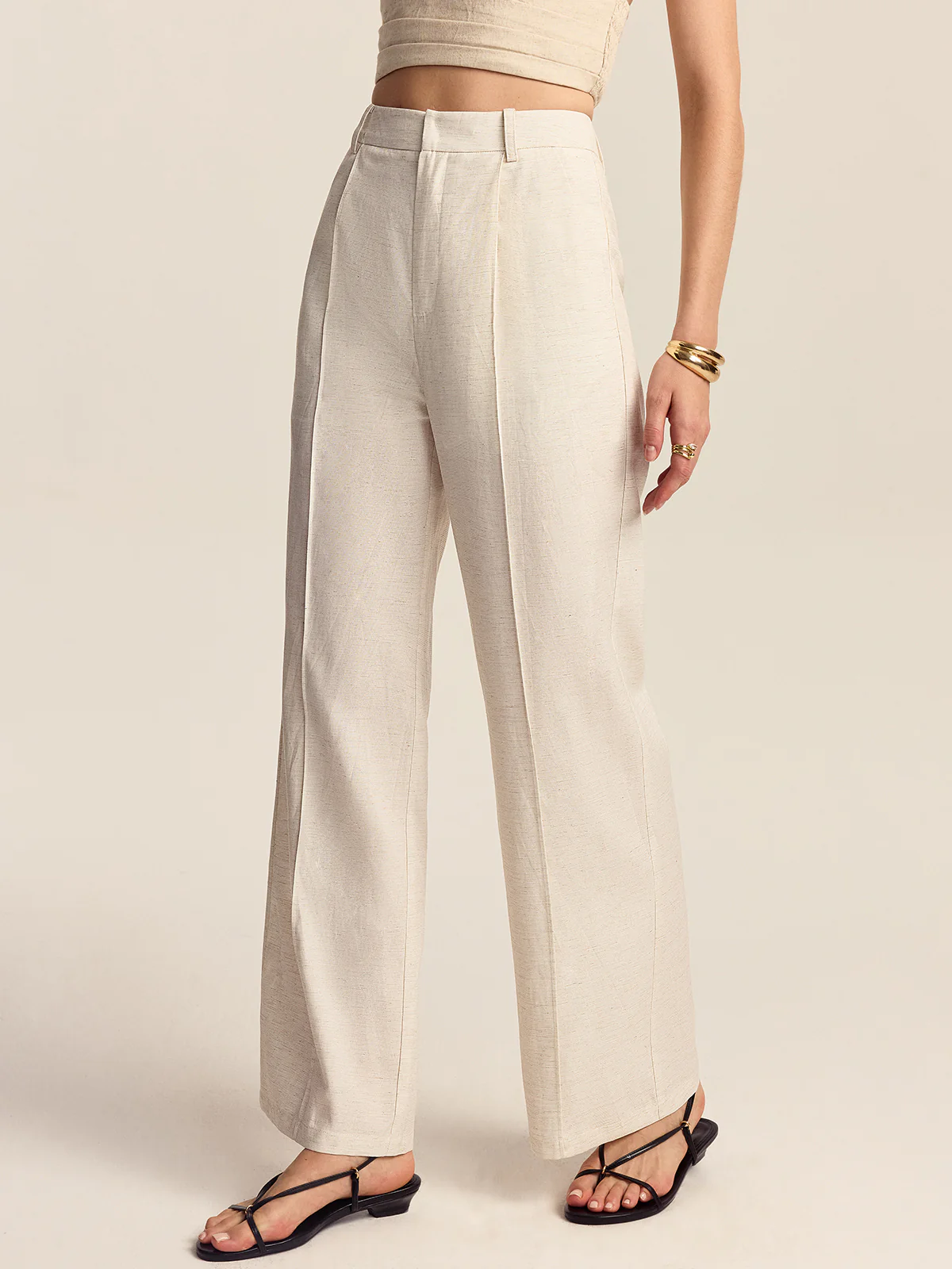 Tencel-Linen Blend Trousers - Takermore
